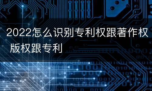 2022怎么识别专利权跟著作权 版权跟专利