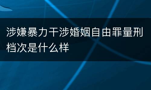 涉嫌暴力干涉婚姻自由罪量刑档次是什么样