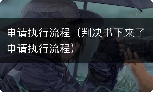 申请执行流程（判决书下来了申请执行流程）