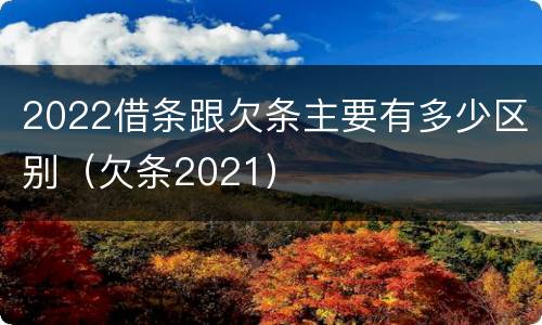 2022借条跟欠条主要有多少区别（欠条2021）