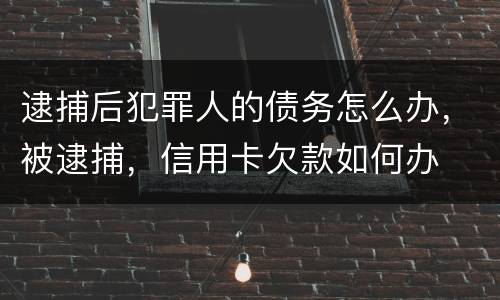 逮捕后犯罪人的债务怎么办，被逮捕，信用卡欠款如何办