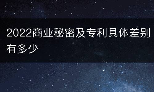 2022商业秘密及专利具体差别有多少
