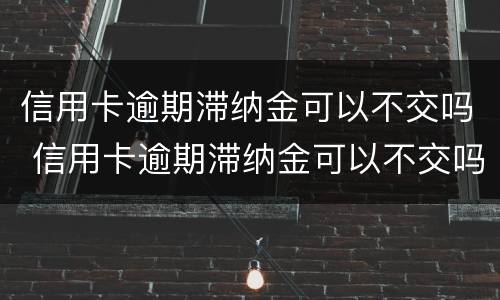 信用卡逾期滞纳金可以不交吗 信用卡逾期滞纳金可以不交吗