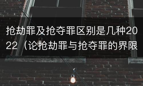 抢劫罪及抢夺罪区别是几种2022（论抢劫罪与抢夺罪的界限）