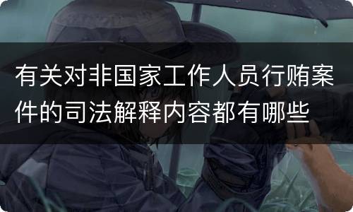 有关对非国家工作人员行贿案件的司法解释内容都有哪些