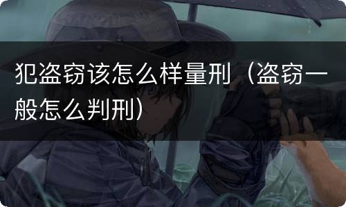 犯盗窃该怎么样量刑（盗窃一般怎么判刑）