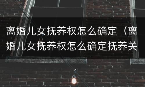 离婚儿女抚养权怎么确定（离婚儿女抚养权怎么确定抚养关系）