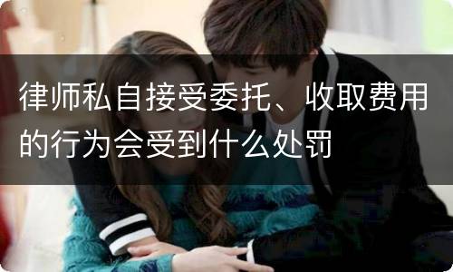 律师私自接受委托、收取费用的行为会受到什么处罚