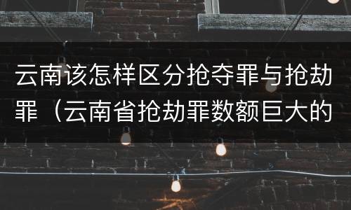 云南该怎样区分抢夺罪与抢劫罪（云南省抢劫罪数额巨大的标准）