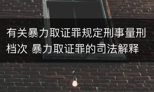 有关暴力取证罪规定刑事量刑档次 暴力取证罪的司法解释
