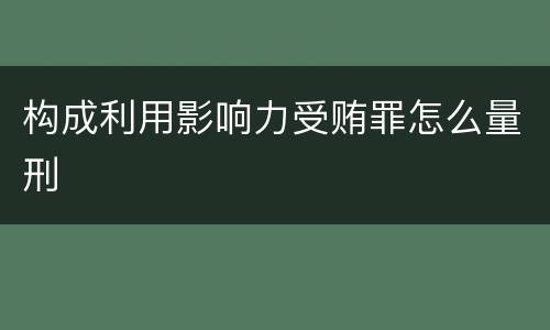 构成利用影响力受贿罪怎么量刑