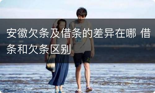 安徽欠条及借条的差异在哪 借条和欠条区别