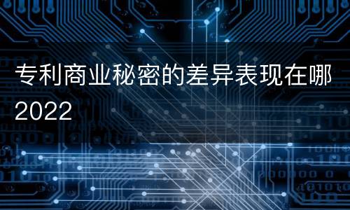 专利商业秘密的差异表现在哪2022