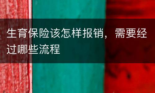 生育保险该怎样报销，需要经过哪些流程