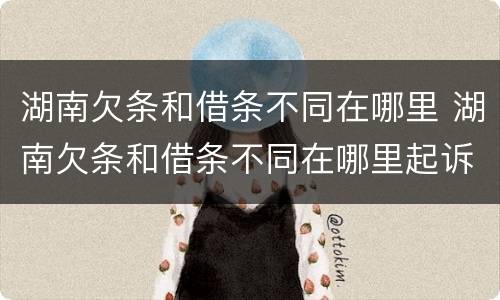湖南欠条和借条不同在哪里 湖南欠条和借条不同在哪里起诉