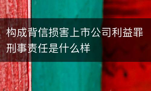 构成背信损害上市公司利益罪刑事责任是什么样
