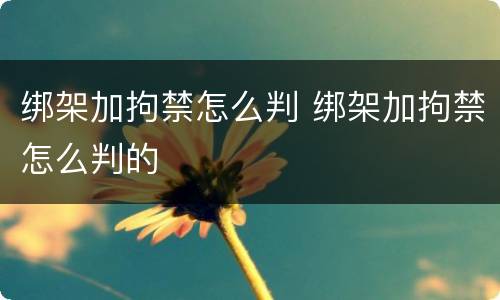 绑架加拘禁怎么判 绑架加拘禁怎么判的