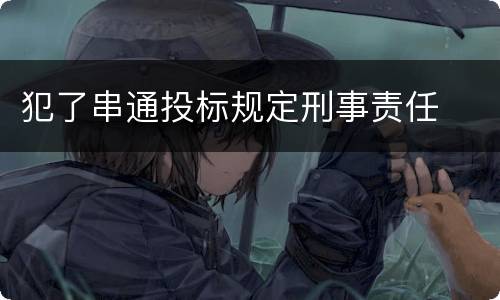 犯了串通投标规定刑事责任
