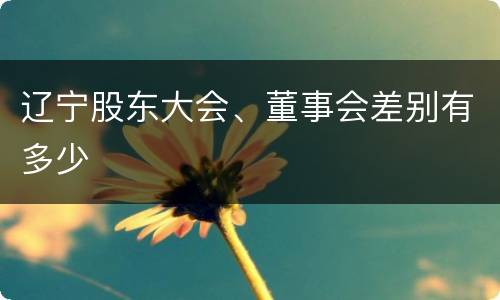 辽宁股东大会、董事会差别有多少