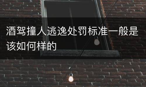 酒驾撞人逃逸处罚标准一般是该如何样的