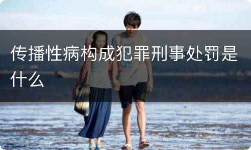 传播性病构成犯罪刑事处罚是什么