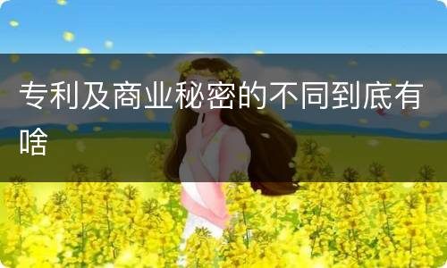 专利及商业秘密的不同到底有啥