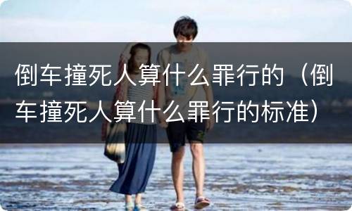 倒车撞死人算什么罪行的（倒车撞死人算什么罪行的标准）
