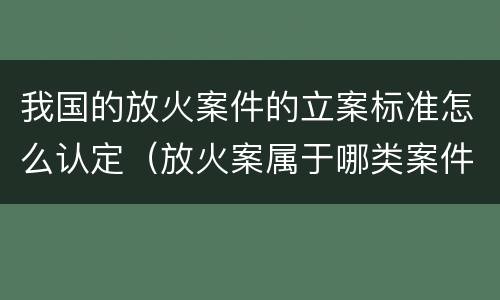 我国的放火案件的立案标准怎么认定（放火案属于哪类案件）