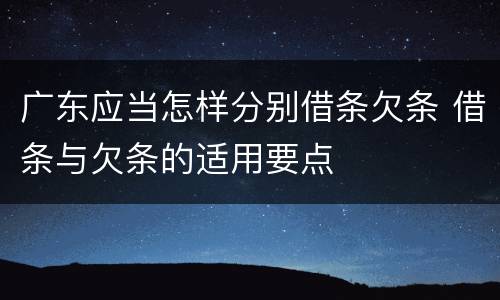 广东应当怎样分别借条欠条 借条与欠条的适用要点