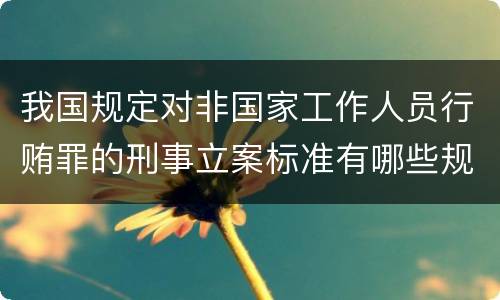 我国规定对非国家工作人员行贿罪的刑事立案标准有哪些规定