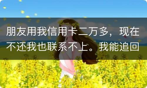 朋友用我信用卡二万多，现在不还我也联系不上。我能追回这两万么
