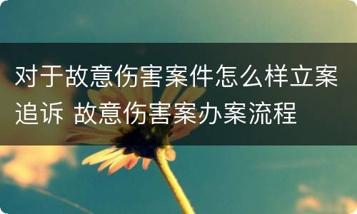 对于故意伤害案件怎么样立案追诉 故意伤害案办案流程