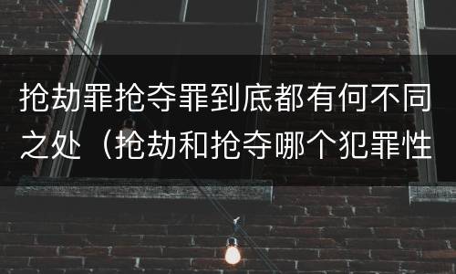 抢劫罪抢夺罪到底都有何不同之处（抢劫和抢夺哪个犯罪性质严重）