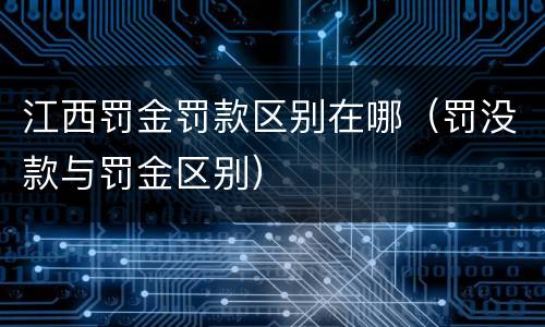 江西罚金罚款区别在哪（罚没款与罚金区别）