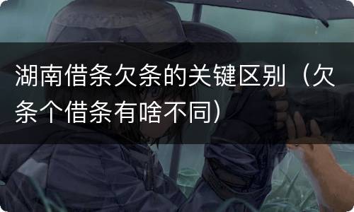 湖南借条欠条的关键区别（欠条个借条有啥不同）