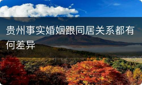 贵州事实婚姻跟同居关系都有何差异