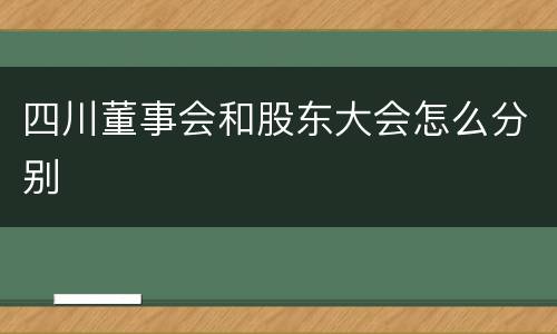 四川董事会和股东大会怎么分别