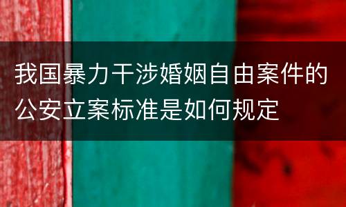 我国暴力干涉婚姻自由案件的公安立案标准是如何规定