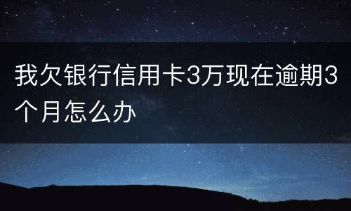 我欠银行信用卡3万现在逾期3个月怎么办