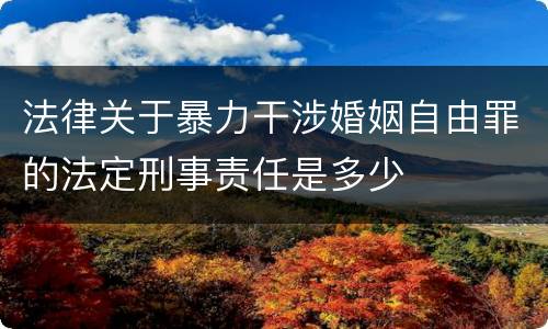法律关于暴力干涉婚姻自由罪的法定刑事责任是多少