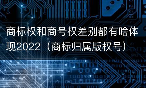 商标权和商号权差别都有啥体现2022（商标归属版权号）
