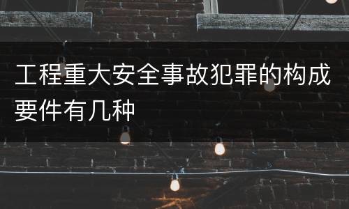 工程重大安全事故犯罪的构成要件有几种