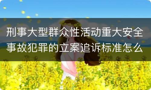 刑事大型群众性活动重大安全事故犯罪的立案追诉标准怎么样认定