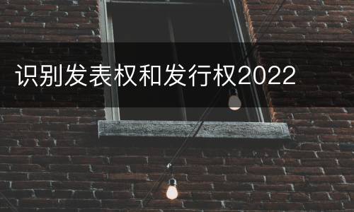 识别发表权和发行权2022