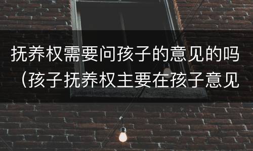 抚养权需要问孩子的意见的吗（孩子抚养权主要在孩子意见吗）