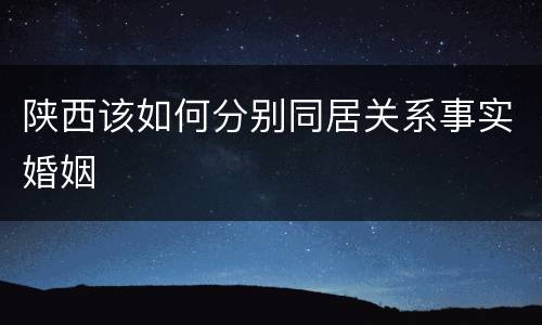 陕西该如何分别同居关系事实婚姻