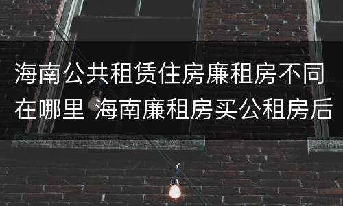 海南公共租赁住房廉租房不同在哪里 海南廉租房买公租房后悔了