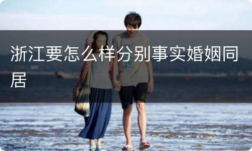 浙江要怎么样分别事实婚姻同居