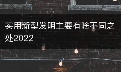 实用新型发明主要有啥不同之处2022