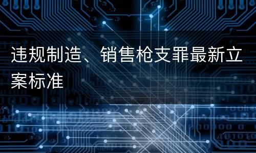 违规制造、销售枪支罪最新立案标准